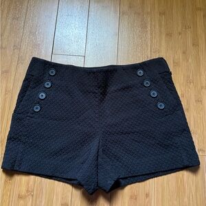 LOFT Black High Waist Textured Shorts